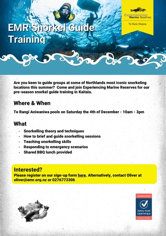 EMR snorkel guide training Far North